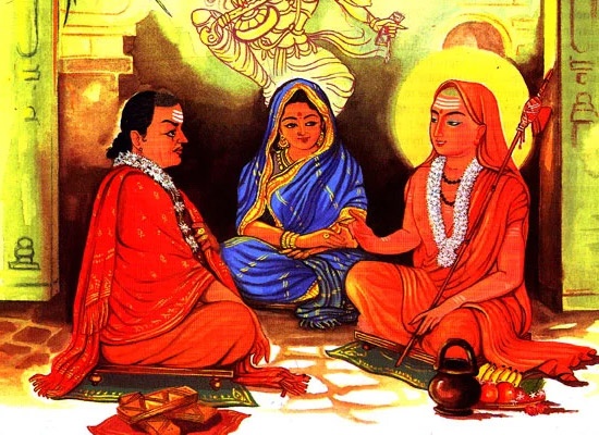 The classic debate between Mandana Misra and Adi Shankara Adi shankaracharya
