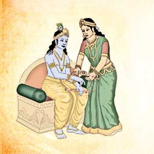Krishna & Draupadi Raksha Bandhan story on Krishna & Draupadi