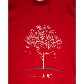 T-shirt - Life Is An Art in Red