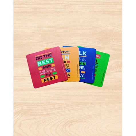 Coasters: Square with Quotes (Set of 4)