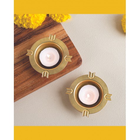 Floating Diyas in Brass - Kolam