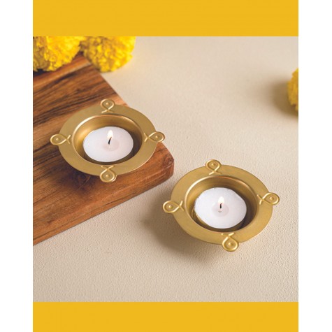 Floating Diyas in Brass - Rangoli