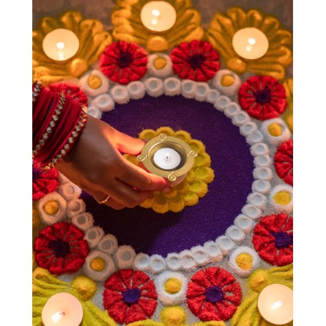 Floating Diyas in Brass - Rangoli