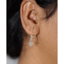 Om Silver Earrings - Hanging