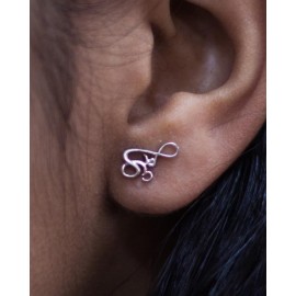 Om Silver Earrings - Studs