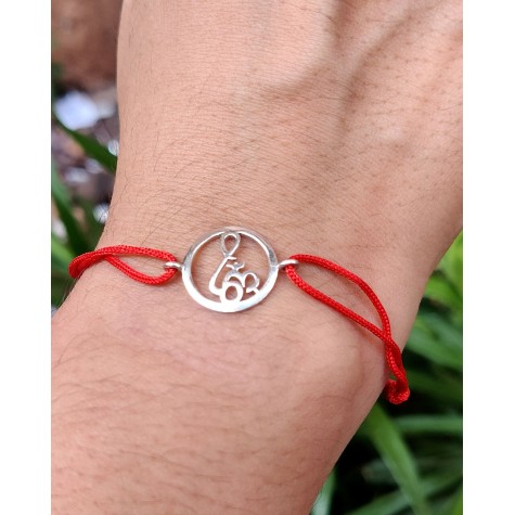 Silver Om Bracelet in Thread