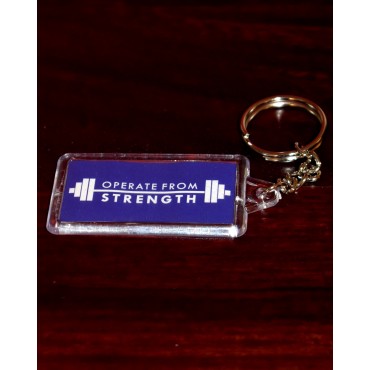 Keychain: Acrylic With Quote - Operate From Strength