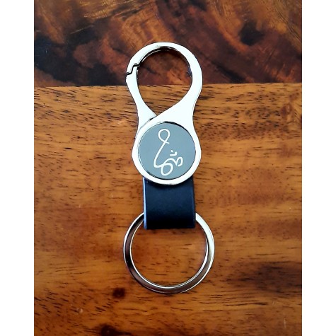 Keychain: Steel With Clip - Om