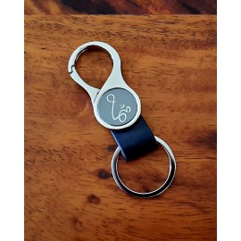 Keychain: Steel With Clip - Om