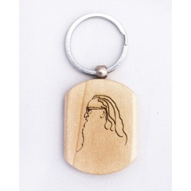 Keychain: Wood With Engraving - Gurudev