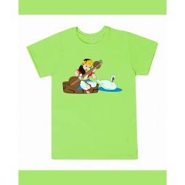 T-Shirt: Kids - Saraswati with Veena in Mint Green