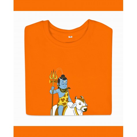 T-Shirt: Kids - Shiva with Nandi in Orange