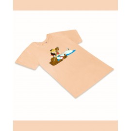 T-Shirt: Kids - Saraswati with Veena in Peach