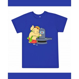 T-Shirt: Kids - Ganesha Shivalinga in Royal Blue