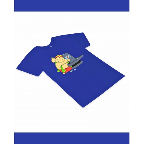 T-Shirt: Kids - Ganesha Shivalinga in Royal Blue