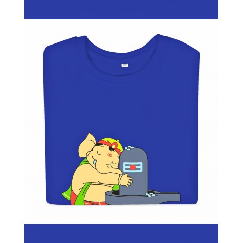 T-Shirt: Kids - Ganesha Shivalinga in Royal Blue