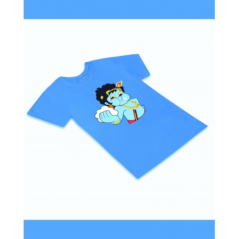 T-Shirt: Kids - Krishna Butter in Sky Blue