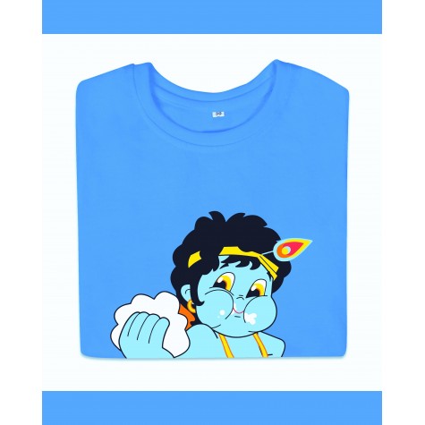 T-Shirt: Kids - Krishna Butter in Sky Blue