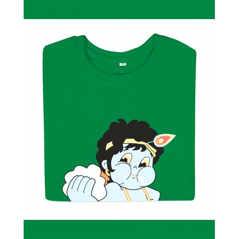 T-Shirt: Kids - Krishna Butter in Sap Green