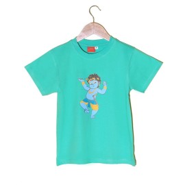 Kids T-shirt - Dancing Krishna in Bay Green