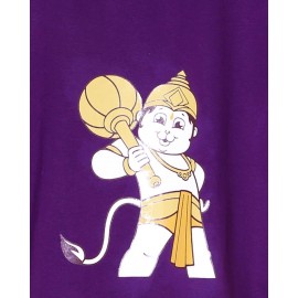 Kids T-shirt - Hanuman with Gada in Prune