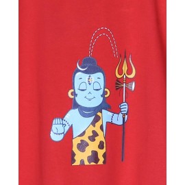 Kids T-shirt - Standing Shiva in Red