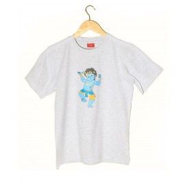 Kids T-shirt - Dancing Krishna in White Chine