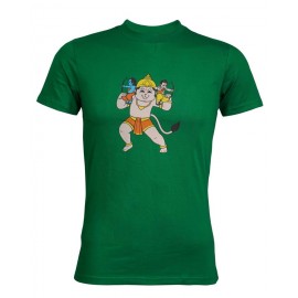 Kids T-shirt - Hanuman with Rama-Lakshman in Emerald Green