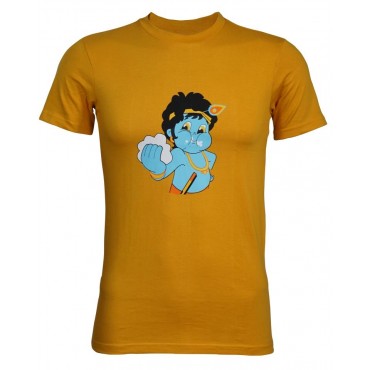 Kids T-shirt - Butter Krishna in Jaune Yellow