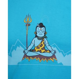 Kids T-shirt - Meditation Shiva in Turquoise Blue