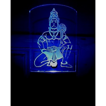 Night Light - Sidhbari Hanuman Engraved, Plug-in