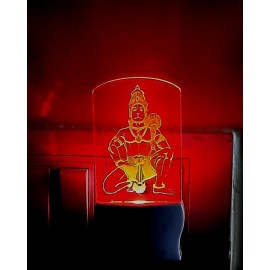 Night Light - Sidhbari Hanuman Engraved, Plug-in