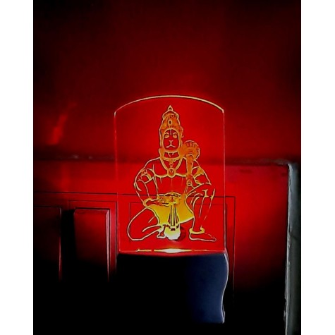 Night Light - Sidhbari Hanuman Engraved, Plug-in