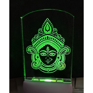 Night Light - Goddess Durga Engraved, Plug-in