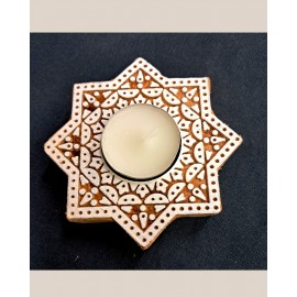 Hand-Carved Blocks Tea Light Holders - Star