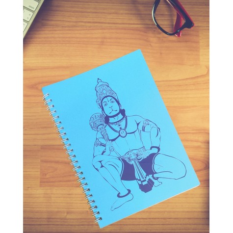 Notebook: Spiral with Hanuman Sketch - A5 size