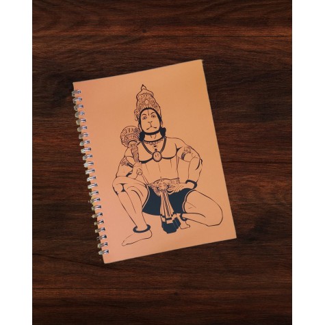 Notebook: Spiral with Hanuman Sketch - A5 size