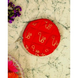 Pouch: Round Small - Om Print Fabric