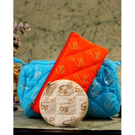 Pouch: Classic With 1 Zip - Om Print Fabric