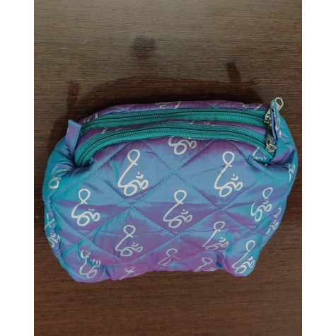 Pouch: Large With 2 Zips - Om Print Fabric