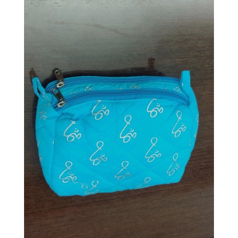 Pouch: Large With 2 Zips - Om Print Fabric