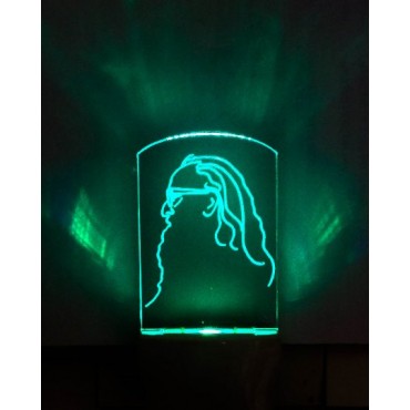 Night Light - Gurudev profile Engraved, Plug-in